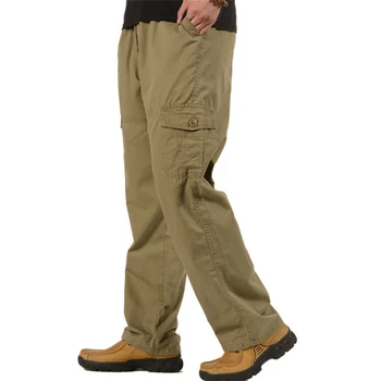 6XL Plius Dydžio Krovinių Kelnės Vyrams, Atsitiktinis Palaidų Kariuomenės Karinių Ilgos Kelnės Vyrams Pavasarį, Rudenį Baggy Multi-Pocket Pants Vyriškos Outwear