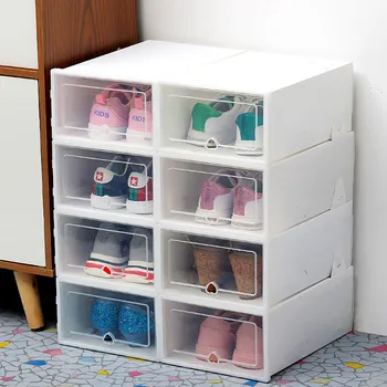 6vnt skaidrus, batų dėžės sutirštės skaidri apsauga nuo dulkių batų saugojimo dėžutė gali būti sukrauti derinys batų spintoje batų organizatorius