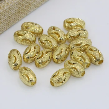 7*11mm 10vnt aukso spalvos barelį, vamzdelio formos, tuščiaviduriai tarpiklius karoliukai šalčio matinis reikmenys, papuošalai išvados B2565
