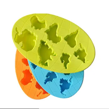 7 Ertmės Pasaulio Žemėlapio Forma 3D Ledo liejimo Formos Silikoninis Dėklas, Šokolado Montažinę, Ledų Formeles Virtuvės Baras Šalis 