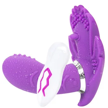 7 Režimai Drugelis Vibratorius Moterų G Spot Dildo Makšties Klitorio Stimuliatorius USB Nešiojami Massager Sekso Žaislai Moterims, Masturbator