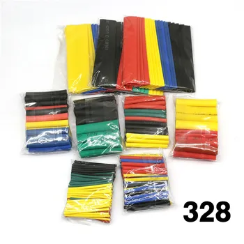 8 dydis daugiaspalvis / juoda 127 spalva 328 / 530Pcs įvairių poliolefino termiškai susitraukiantis vamzdelis kabelio korpusas padengtas vielos tipo 