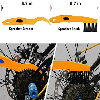 8 vnt Dviračių valymo rinkinys nešiojamų kalnų dviračio grandinei plauti įrankių rinkinys stabdžių diskas plovimo šepetys lauko jojimo remonto įrankiai