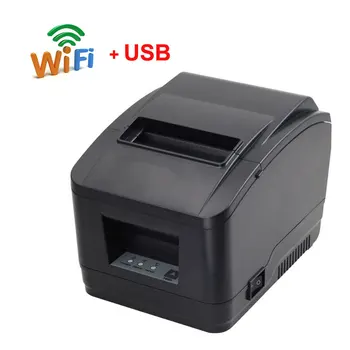 80mm auto cutter WIFI+USB prievado gavimo spausdintuvo Bill spausdintuvo Paramos QR kodą, Virtuvės spausdintuvo WIFI spausdintuvą