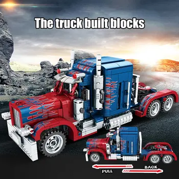 849pcs Miesto atsitraukti Automobilio Modelio Blokai Technologijos Sunkvežimių Robotas Deformacijos Plytų Švietimo Žaislai Vaikams