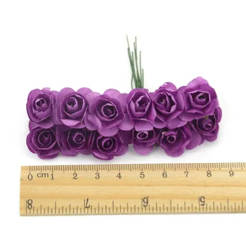 864PCS/daug 1,5 cm Mini Popieriaus Rose Dirbtinės Gėlės Rankose, Vestuvių Dekoravimas Scrapbooking Mažas Netikrą Gėlių Puokštė