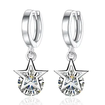 925 Sterling Silver Crystal Star Žavesio Stud Auskarai Moterų 2020 M. Grils Vaikai Vestuvių Dovana Moters pendientes mujer moda