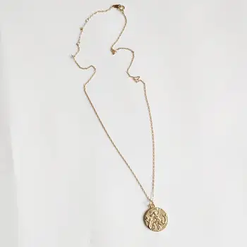 925 Sterlingas Sidabro Moneta, Mermaid Dizaino Karoliai Turas Medallion Derliaus Medalis Karoliai Su Aukso kolye collares collier