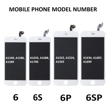 AAA, LCD, iPhone 6 6S Plus Ekranas Pilnas Surinkimas Baigtas Su 3D Jėga Touch