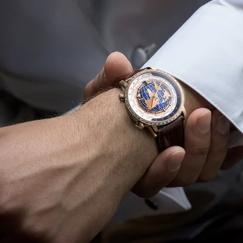 AGELOCER Šveicarijos Top Brand Prabangos Pasaulio Laikas Laikrodžiai Vyrams Mechaninis laikrodis atsparus Vandeniui Mėlyna Automatinis Laikrodžiai relogio masculino