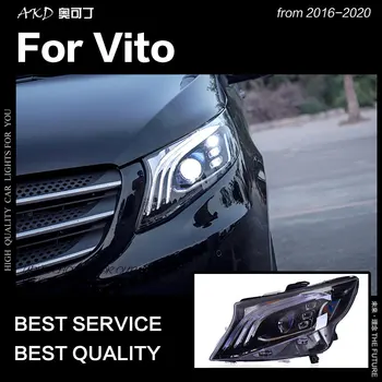 AKD Automobilių Stiliaus Žibintas Benz Vito Žibintai-2019 Naujas Vito V260 LED Žibintai LED DRL Hid Bi Xenon Auto Priedai