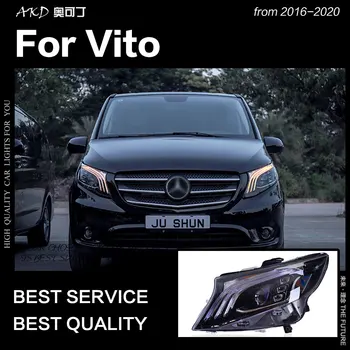 AKD Automobilių Stiliaus Žibintas Benz Vito Žibintai-2019 Naujas Vito V260 LED Žibintai LED DRL Hid Bi Xenon Auto Priedai