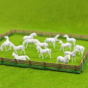 AN15002B 100vnt-200PCS 1:150 Unainted Modelis Arklių Balta Ūkio Gyvūnai Arkliai N Masto Modelis Dekoracijos Kraštovaizdžio Išdėstymas