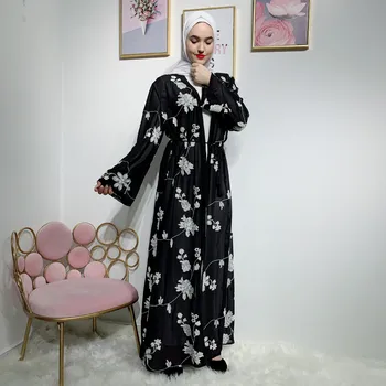 Abaja Dubajus Šifono Kimono Islamo Musulmonų Suknelė, Hijab Abayas Moterų Kaftan Caftan Turkijos Islamo Drabužių, Kailio Skraiste