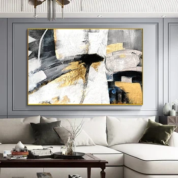 Abstrakti tapyba plakatas šiaurės sienų apdaila Rankų darbo akrilo naftos tapyba ant drobės paprasta nuotrauka už kambarį sofa