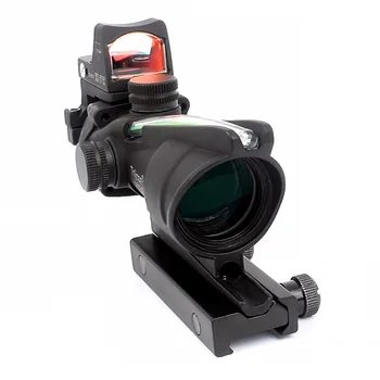 Acog 4x32 Regos taikymo Sritis Riflescope Pluošto Žalia Raudona Apšviestas Kryžiaus Tinklelis Optinio Taikiklio Su Rmr Mini Red Dot Akyse