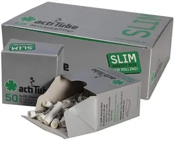 ActiTube Melodija Slim-aktyvintos anglies filtrai (7,1 mm, 50 Vnt.), aktyvuotos anglies filtrus, siuntas 24-48 valandas.