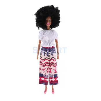 Afrikos Amerikiečių Lėlės Mergina Modelis Poliartritu Pasukami BJD Lėlės Vilkėjo Mados Komplektus 12 Colių