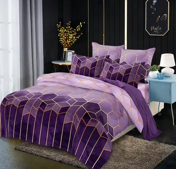 Aggcual geometrijos karalius dydžio patalynės komplektas prabangių grynos spalvos, paprasti Aukso Linija antklode padengti nustatyti dvigulė lova nr. lakštai tekstilės 3pcs be69