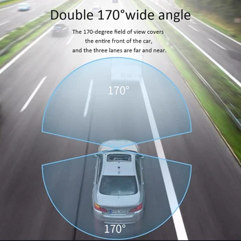Aiba J07 2160P 4K Brūkšnys Cam integruota GPS WIFI, Dual Lens Car DVR Kamera 24H Stovėjimo Vaizdo įrašymo 170 Plataus Kampo Automobilių Fotoaparatas