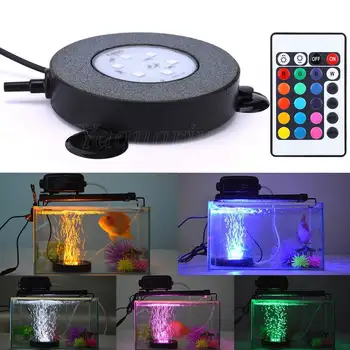 Akvariumas LED Burbulas Oro Akmuo Šviesos 6xSMD5050 Žetonų RGB Žibintai 16colors Lempa Sodas, Tvenkinys, Baseinas 24Key Nuotolinio AC100-240V