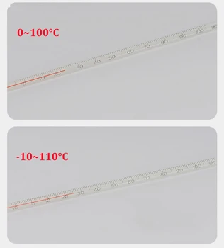 Alkoholio raudonas skystis stiklo termometras, raudonas vandens termometras stikline lazdele termometras baro stalo vandens temperatūros matuoklis
