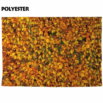 Allenjoy sluoksnių fotografijos studija spalvinga ryškiai geltona žalia oranžinė pūkuota rudenį palikti grindų fone rudenį, photocall