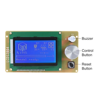Anet A6 E12 E16 12864 LCD Smart Ekranu Valdiklio Modulis+2vnt 10 Pin Lankstus Plokščias Juostelės Kabelis 3D Spausdintuvo dalys