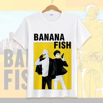 Anime BANANŲ ŽUVŲ Cosplay Kostiumai Vyrams marškinėliai Bananų Žuvų Spausdinti Tshirts Tees Vasaros trumpomis Rankovėmis T Marškinėliai Topai Moterų CS333