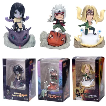 Anime Naruto Shippuden Gama Sennin Ero-sennin Jiraiya Gamabunta Orochimaru Tsunade PVC Veiksmų Skaičius, Kolekcines, Modelį, Žaislai, Lėlės