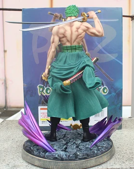 Anime One Piece ZORO GK Statula Roronoa Zoro PVC Veiksmų Skaičius, 37cm