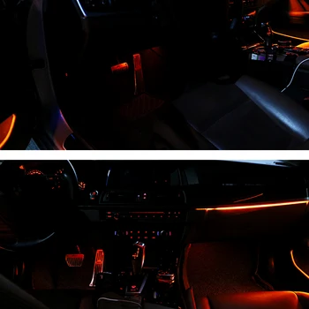 Aplinkos šviesos BMW F10 F30 yra f01 F02 F20 F21 F22 F23 F25 F26 F32 F48 peleninę atmosferą, LED lempa, automobilis kojoms apšvietimo interjeras