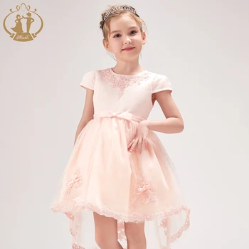 Apsukrus 2020 Šviežias Stiliaus Žydros spalvos Siuvinėjimu Paauglių Princesė Dress Bridesmaid, Vestuvių, Gimtadienio Vasaros ir Kalėdų Suknelė