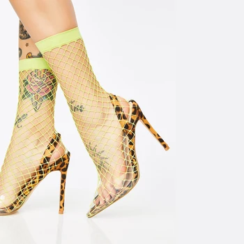 Arden Furtado 2019 m. vasarą užsivilkti seksualus tinklai, vielos tinklo adatos (stiletai šalies ponios batai paslysti ant pažymėjo tne batai, PVC batai, sandalai