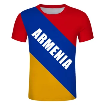 Armėnija Replublic marškinėliai Įstrižainės juostelės marškinėliai raudona vėliava Tee jaunimo Drabužių Vasaros atsitiktinis Streetwear marškinėliai
