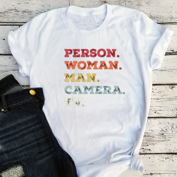 Asmuo, Moteris, Vyras, vaizdo Kamera TV Shirt Grafikos Tees Koziris 2020 Drabužius, be Moterų Trump ' s Crazy Pažinimo tyrimo Marškinėlius Streetwear