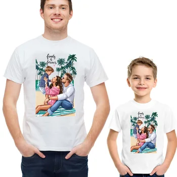 Atitikimo Šeimos Komplektus Super Tėtis&Dukra&Son Spausdinti Mielas Berniukų, Mergaičių marškinėliai Tėvo Diena Pateikti Drabužiai Vaikams&Žmogus&Moteris, T-shirt
