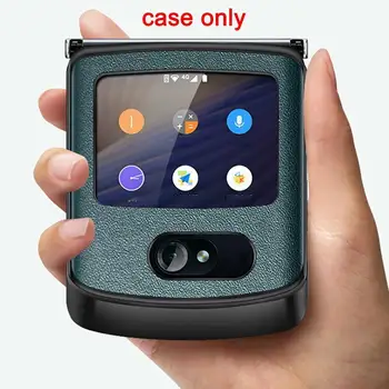Atsparus smūgiams Atveju Apsaugos Atveju Motorola Razr 5G, Prabanga, Originali Veganų Odos Hibridinių Standžiųjų PC Case Cover