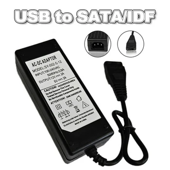 Aukštos Kokybės 12V/5V 2.5 USB į IDE/SATA Maitinimo Adapteris Kietąjį Diską/HDD/CD-ROM, AC DC