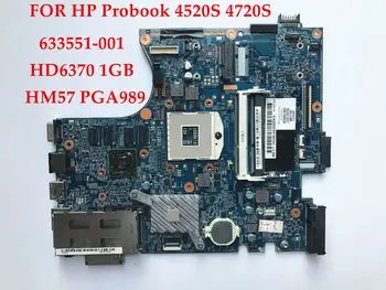 Aukštos kokybės HP Probook 4520S 4720S Nešiojamas plokštė 633551-001 48.4GK06.0SD HM57 PGA989 DDR3 HD6370 1GB Pilnai išbandyti