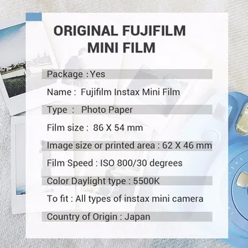 Aukštos qulaity 10 Originalus Fujifilm Instax Momentinių Spalvos Plėvelės Juostele Mini 7s 8 25 50s 90 SP-1, SP-2 LOMO foto kamera