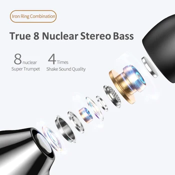 Ausinės su Mikrofonu 3.5 mm Tipas C Laidinio Ausinės Bass HIFI Žaidimų Ausinių Garsas Stereo 8 Varikliai, Vairuotojai Triukšmo Panaikinimo