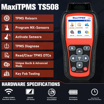 Autel MaxiTPMS TS508K TPMS Padangų Slėgio Davikliai Įjungti ir Iššifruoti Įrankis Skaitytuvas
