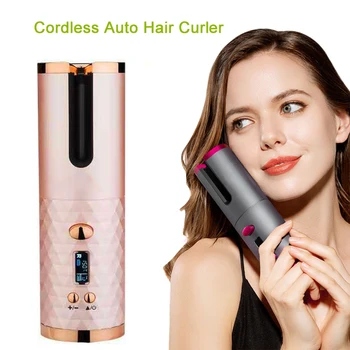 Auto Sukasi Hair Curler Nešiojamas Usb Bevielis Automatinė Hair Curler Įkrovimo Keraminiai Akmenslydis Lygintuvai Belaidžio Hair Curler