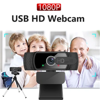 Automatinio fokusavimo Kamera 1080P HD USB Kamera, Kompiuteris PC Web Kamera Su Mikrofonu Webcamera HD Video Web Cam