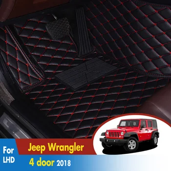 Automobilio Grindų Kilimėliai Jeep Wrangler JL 4 durų 2018 2019 2020 Užsakymą pėdų Pagalvėlės, Pledai automobilių 3D kiliminė danga padengti Automobilio Stiliaus