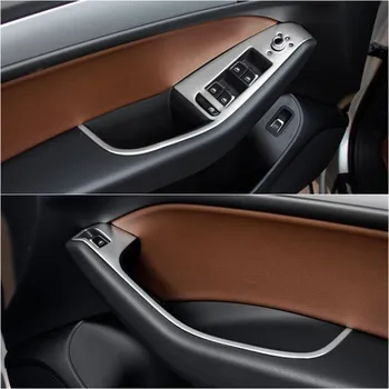 Automobilio Lango Stiklo Pakėlimo Mygtukai Rėmo Apdaila Padengti Apdaila 4Pcs Audi Q5 2010-2016 LHD Nerūdijančio Plieno Durų Porankiai Skydelis