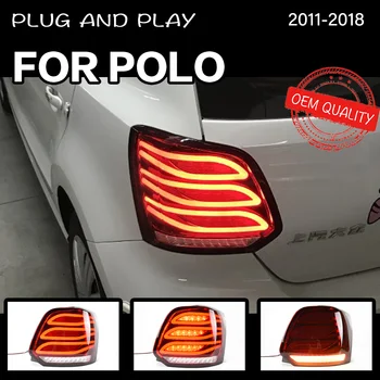 Automobilio Stilius uodegos šviesos Volkswagen VW POLO 2011 2012-2018 žibintai žibintas galinis LED Signalas atbulinės eigos stovėjimo žibintai