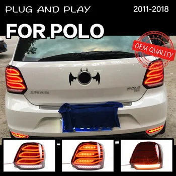 Automobilio Stilius uodegos šviesos Volkswagen VW POLO 2011 2012-2018 žibintai žibintas galinis LED Signalas atbulinės eigos stovėjimo žibintai