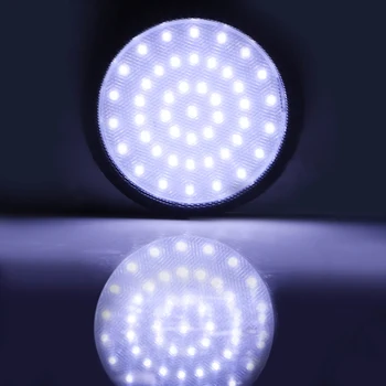 Automobilių Kupolu Stogo Lubų Šviesos 46LED 12V LED Automobilio Salono Skaitymo Lemputės Lempa Balta Apvali Stiliaus Auto vidinė Šviesa